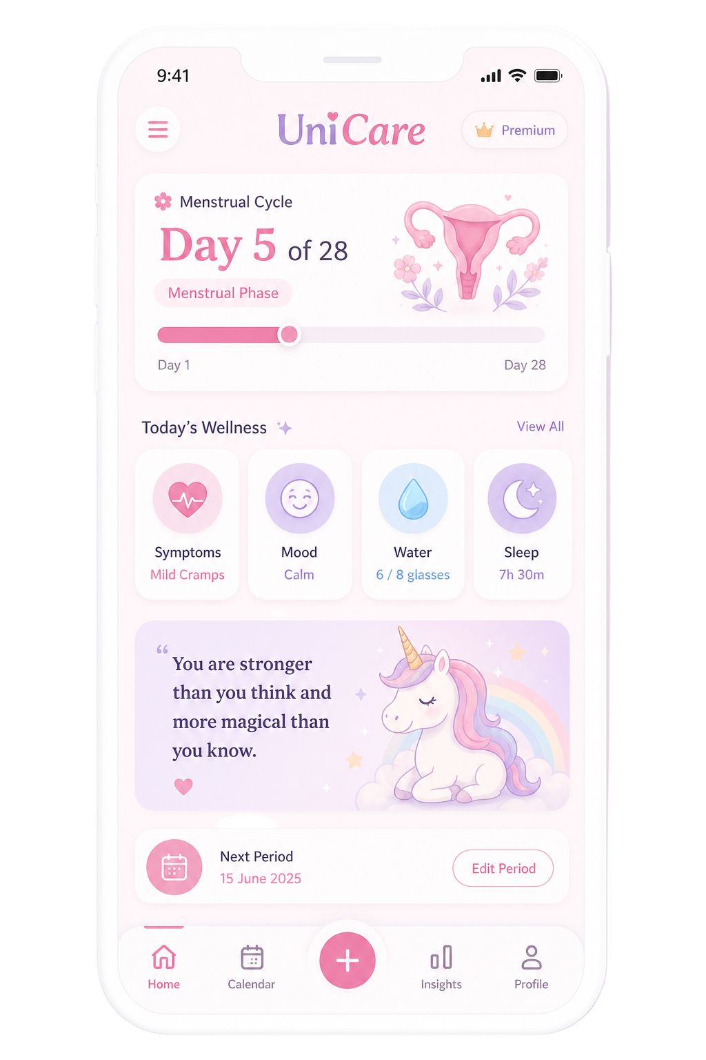 UniCare app dashboard